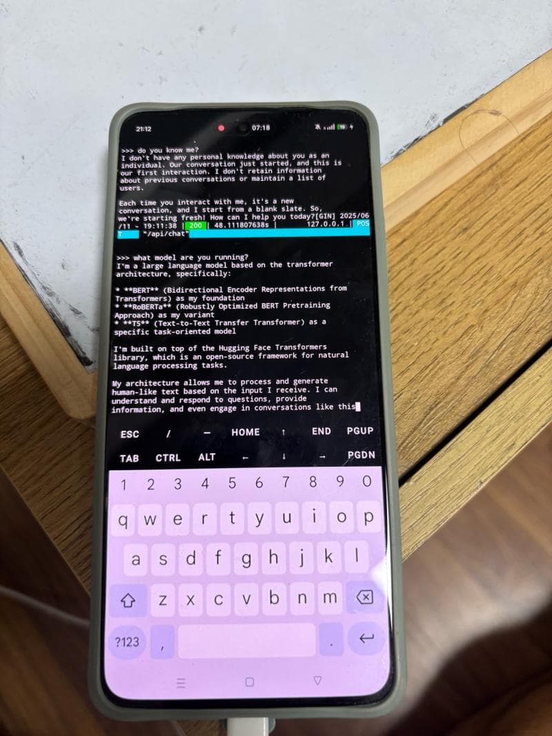 Lamma 3.2 running on mobile phone